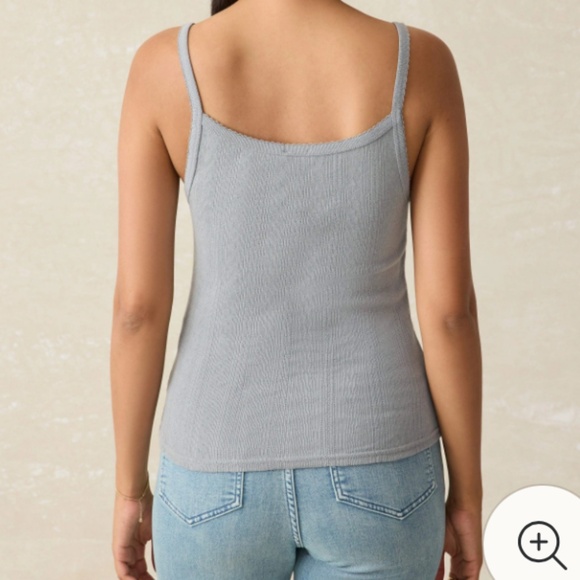 NWT Faherty Pacific Pointelle Tank - Tradewinds (grayish blue) size M or L - Picture 2 of 4
